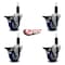 Service Caster 3.5'' Blue Poly Swivel 1-1/8'' Expanding Stem Caster Set with Brake, 4PK SCC-EX20S3514-PPUB-BLUE-PLB-118-4 - alternate 4